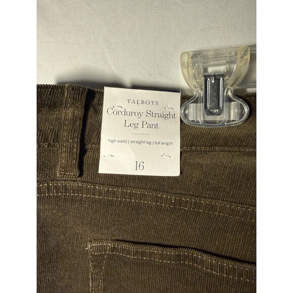 NWT Talbots Women’s Brown Corduroy Pants Size 16W - Picture 3 of 4